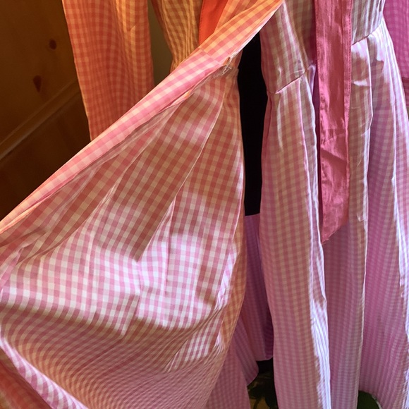 🌹Elegant Maxi Pink & White Long Sleeve Long Shirt Dress with Bow - Picture 2 of 10